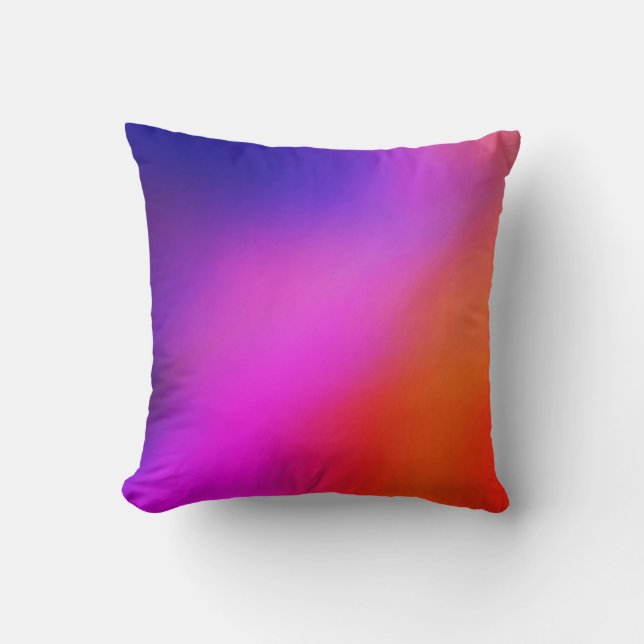 Magenta Lila Rosa och Orange Abstrakt Dekorativ ku Kudde (Framsida)