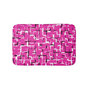Magenta Lila Rosa Svart Vit Mönster Badrumsmatta