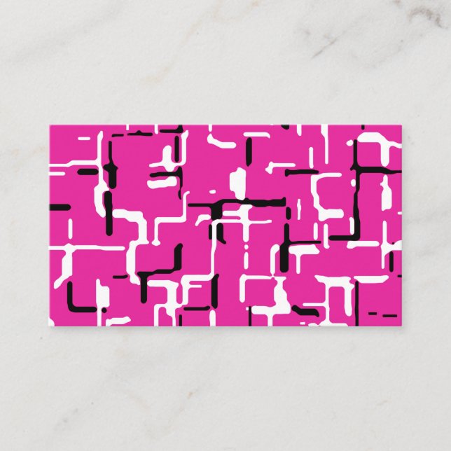 Magenta Lila Rosa Svart Vit Mönster Visitkort (Framsida)
