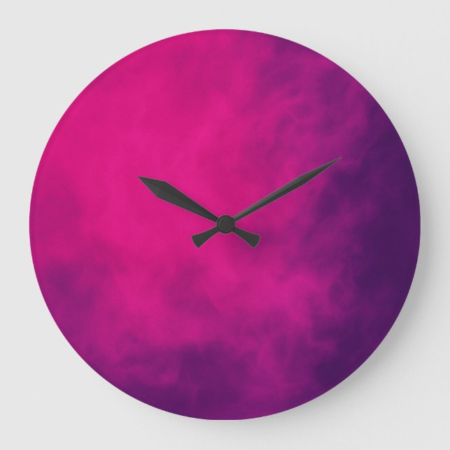 Magenta Lila-väggklocka - Anpassade Stor Klocka (Framsida)