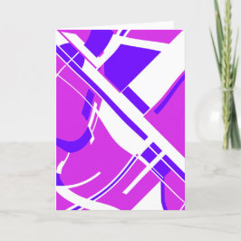 Magenta Lila Vita, böjda geometriska former Kort