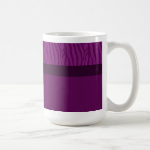 Magenta Lila Zebra Pälsmönster Kaffemugg