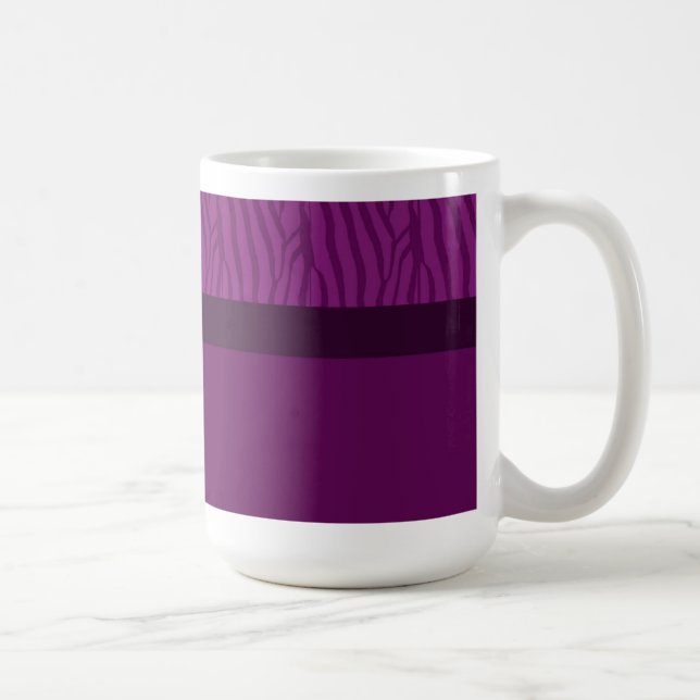 Magenta Lila Zebra Pälsmönster Kaffemugg (Höger)