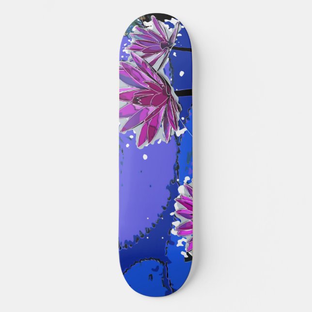 Magenta Lotus Flower Mini Skateboard Bräda 18,5 Cm (Framsida)