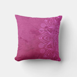 Magenta Mandala Zen Rustic Body Mind Spirit Kudde