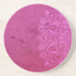 Magenta Mandala Zen Rustic Body Mind Spirit Stone Underlägg