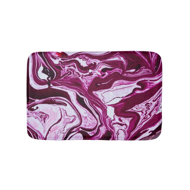Magenta Marble Struktur: Abstrakt Fluid Art Badrumsmatta (Framsidan)
