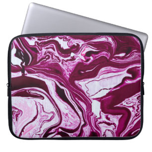 Magenta Marble Struktur: Abstrakt Fluid Art Laptop Fodral