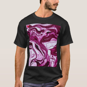 Magenta Marble Struktur: Abstrakt Fluid Art T Shirt