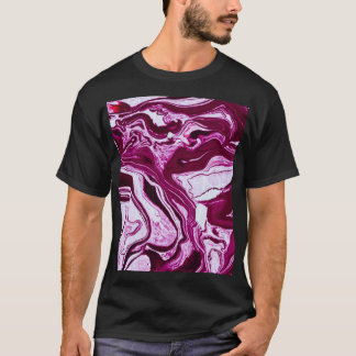 Magenta Marble Struktur: Abstrakt Fluid Art T Shirt