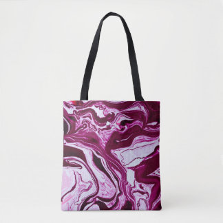Magenta Marble Struktur: Abstrakt Fluid Art Tygkasse