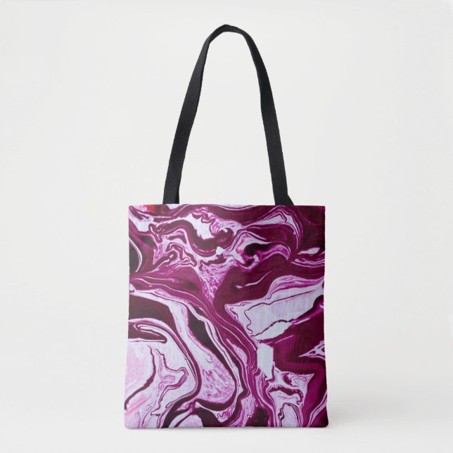 Magenta Marble Struktur: Abstrakt Fluid Art Tygkasse (Framsida)