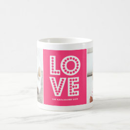 Magenta Marquee Valentine Day Anpassningsbar Photo Kaffemugg