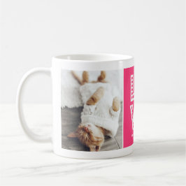 Magenta Marquee Valentine Day Anpassningsbar Photo Kaffemugg