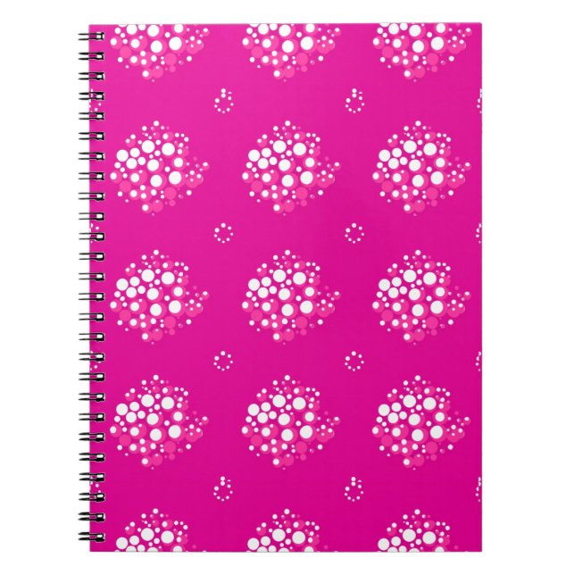 Magenta Minimal Dot Pattern Design Anteckningsbok (Framsidan)