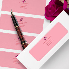 Magenta Modern Bröllop Returadress Etikett
