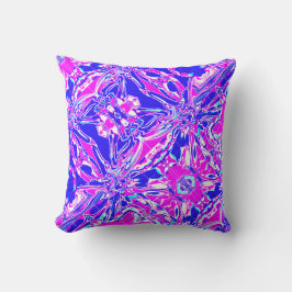 Magenta Mörkblå Vit Blomma Diagonal Paisley Kudde