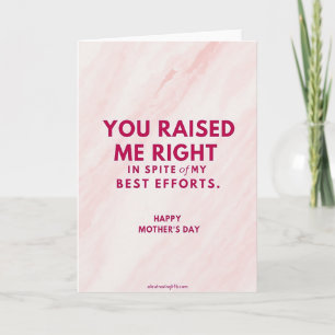 Magenta Mors Dag Meddelandekort Kort