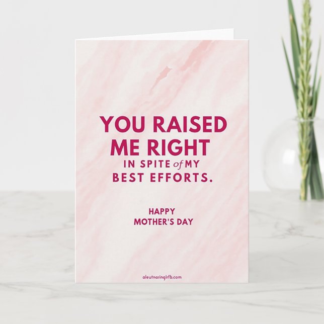 Magenta Mothers Day Message Card Kort (Framsida)