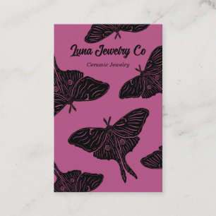 Magenta Mystical Luna Moth Blank Företags Kort