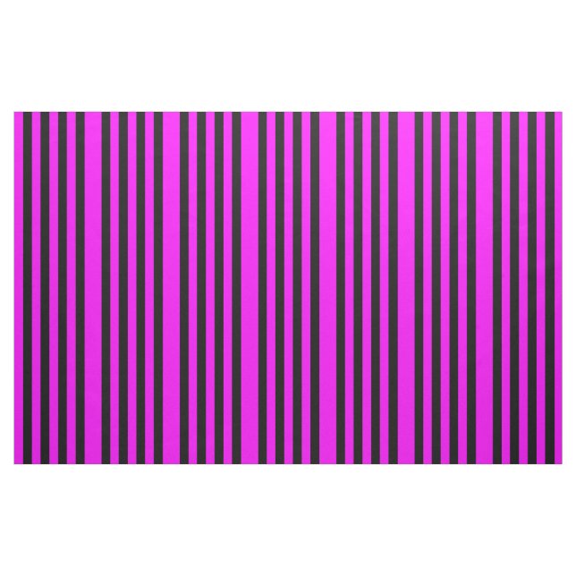 Magenta- och Black Stripe Combed Cotton Fabric Tyg (Fat Quarter)