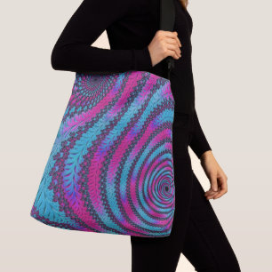 Magenta och cyan Spiral Axelväska