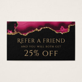 magenta och guld agate ReferrCard Visitkort