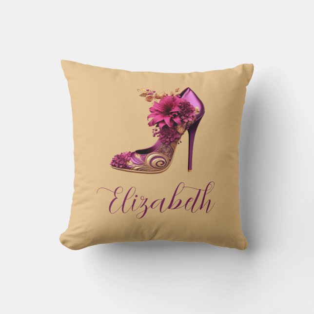 Magenta och högnivåtåg kudde (Framsida)