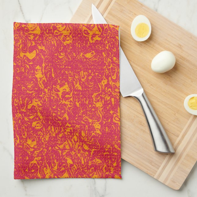 Magenta och Orange Kökshandduk (Vikt i Fjärdedel)