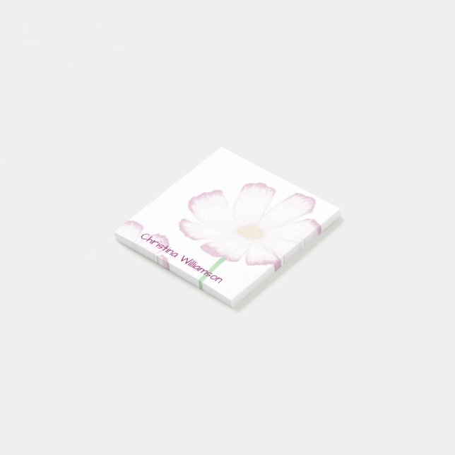 Magenta och rosa cosmos post-it block (Vinklad)