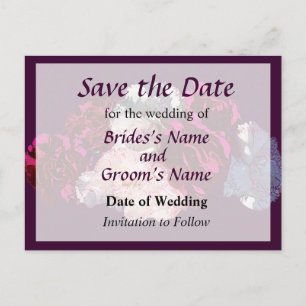 Magenta och rosa nejlikor Save the Date Meddelande Vykort