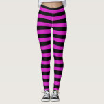 Magenta och svart Rand Leggings<br><div class="desc">Abstraktens digitala konst av magenta och svart rand</div>