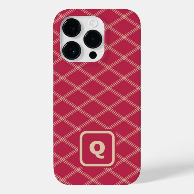 Magenta och tona Monogrammed Art Deco Diamonds (Baksida)