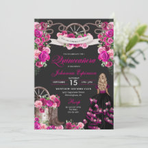 Magenta och Western svart cowgirl Quinceanera