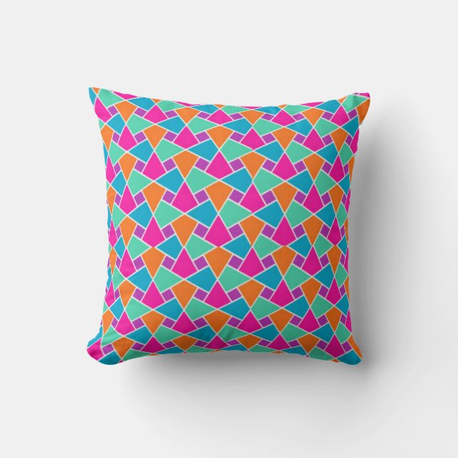 Magenta, Orangem Aqua, Turquise Islamic Mönster Kudde (Framsida)