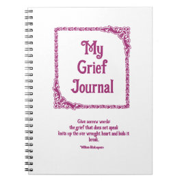 Magenta Ornate Corners Gräns Grief Journal Anteckningsbok