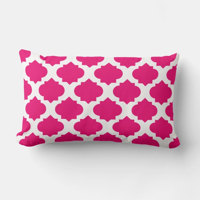 Magenta Ornate Mönster Lumbarkudde (Framsida)
