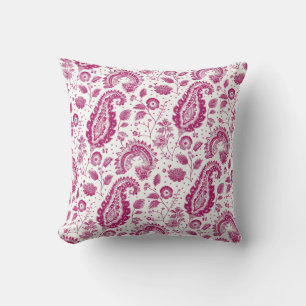 Magenta Paisley Mönster Kudde