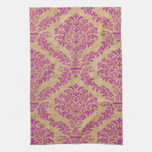 Magenta Parisian Moods Damask Kökshandduk