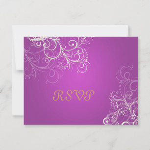 Magenta/Pärlvirvlar RSVP kräver 5x7-inbjudan OSA Kort