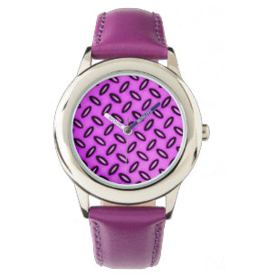 Magenta Patterned Watch Armbandsur