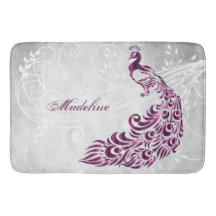 Magenta Peacock Personlig Bath Mat