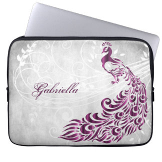Magenta Peacock Personlig Laptop sleeve