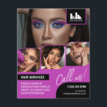 Magenta Photo Collage Logotyp QR Makeup - säljfräm<br><div class="desc">Dubbla som flygblad för en konstgjord konstnär, nagelartist, hårstilist eller liknande yrke där du behöver visa ditt verk i en återfotokollage med magenta gräns och magentans bakgrund. Anpassa med din logotyp och på baksidan ytterligare ett foto och din QR-kod med din mediefertreferens till social. Retro-fotokollage-kampanjflygare för hårstilist, nagellärare eller skönare...</div>