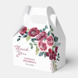 Magenta Pink Rose Floral Greenery Birthday Presentaskar