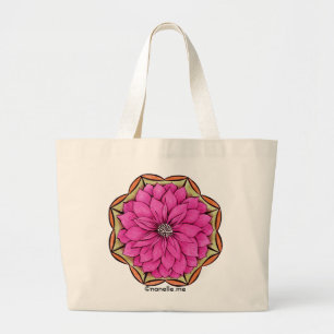 MAGENTA POINSETTIA Tote Bag Jumbo Tygkasse