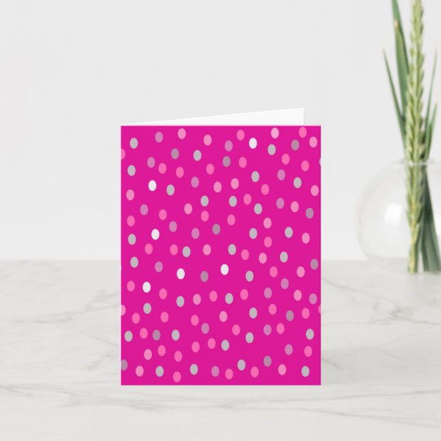 Magenta Polka dots Kort (Framsida)