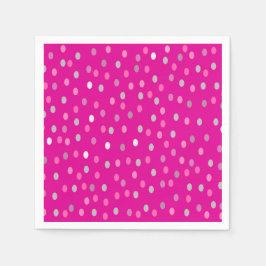 Magenta Polka dots Pappersservett