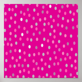 Magenta Polka dots Poster