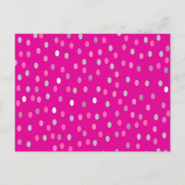 Magenta Polka dots Vykort